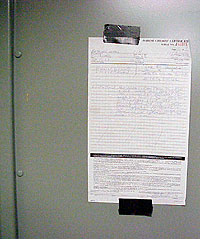 Figure 10: Marine Chemist certificate posted at entrance to space