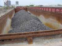 Figure 8: Bulk material in barge hold.