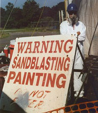 Figure 4: Warning sign for sandblasting