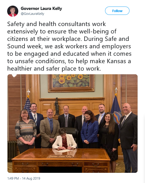 Image of Governor Laura Kelly Tweet
