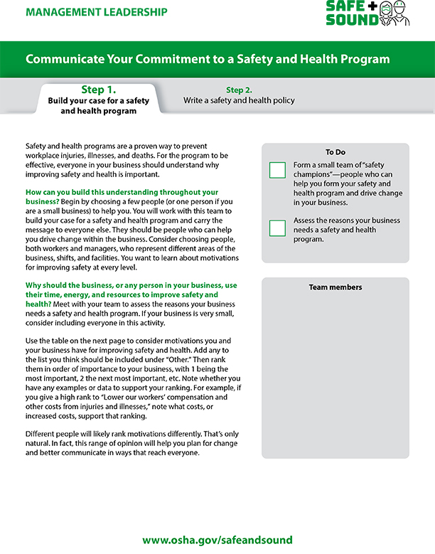Management Leadership Worksheet – Building Your Case PDF Document