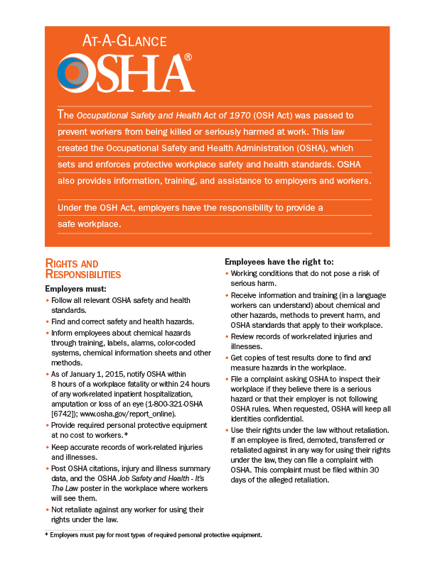 OSHA At-A-Glance