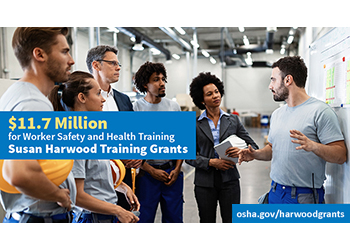 Workers in training session