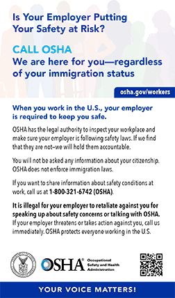 Workers' Rights: Is Your Employer Putting Your Safety at Risk? Wallet Card Poster