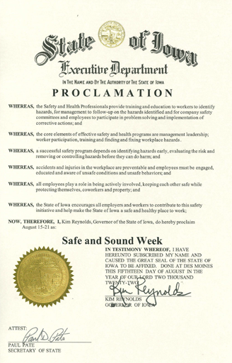 Iowa Proclamation