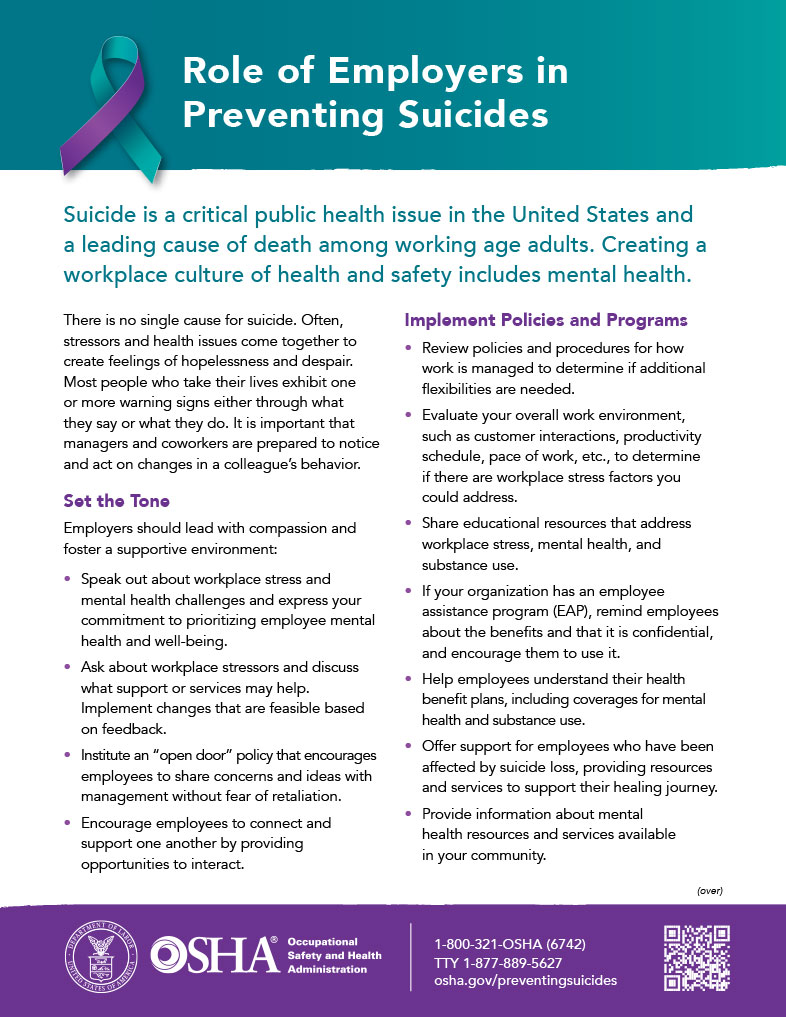 Suicide Prevention: Role of Employers in Preventing Suicides
