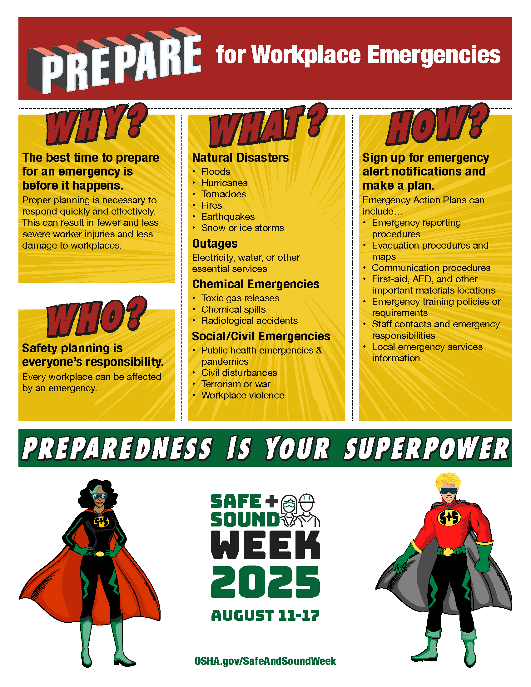 Prepare for Workplace Emergencies Infographic 