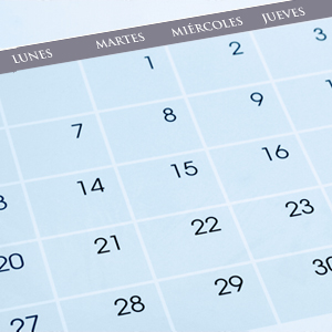 Fechas para recordar: Calendario