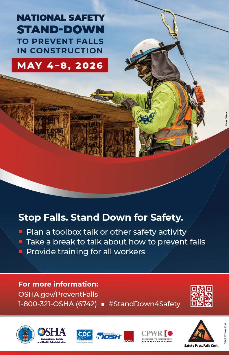 National Safety Stand-Down to Prevent Falls in Construction - Poster