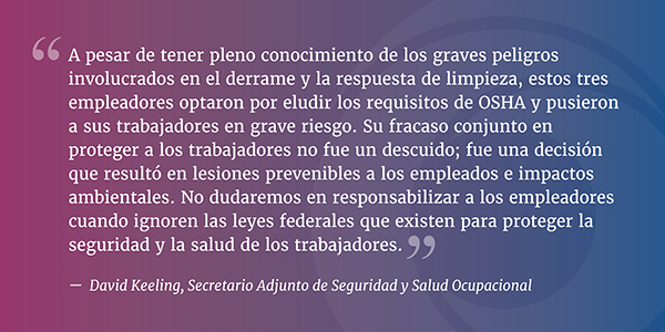 David Keeling, Secretario Adjunto de Seguridad y Salud Ocupacional
