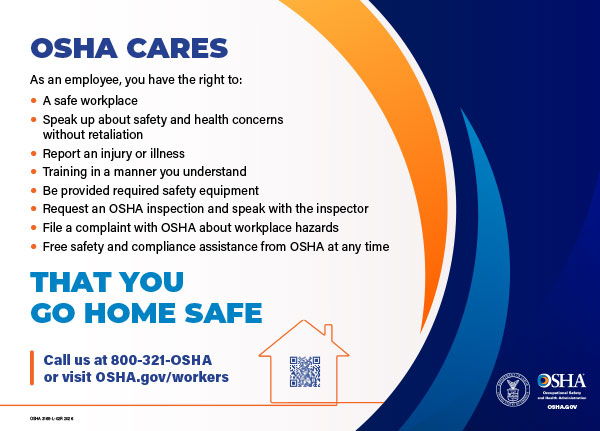 OSHA Cares That You Go Home Safe