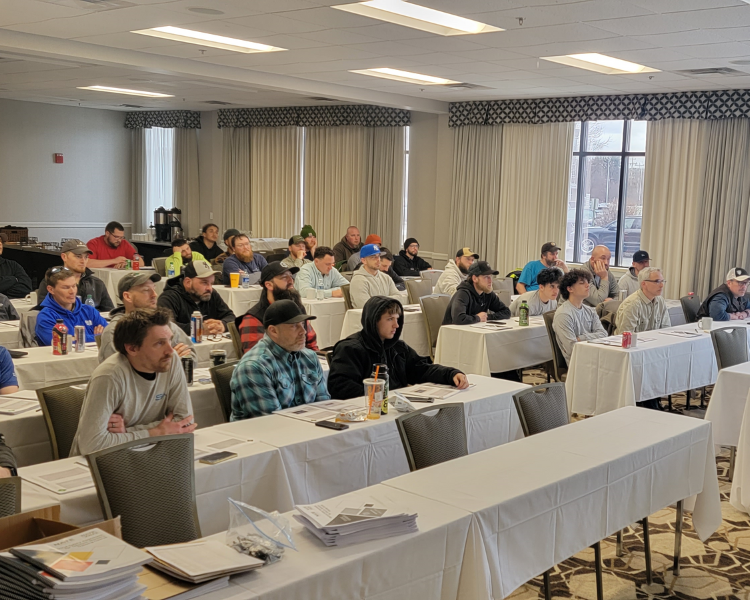 workers seated in a classroom for a safety training