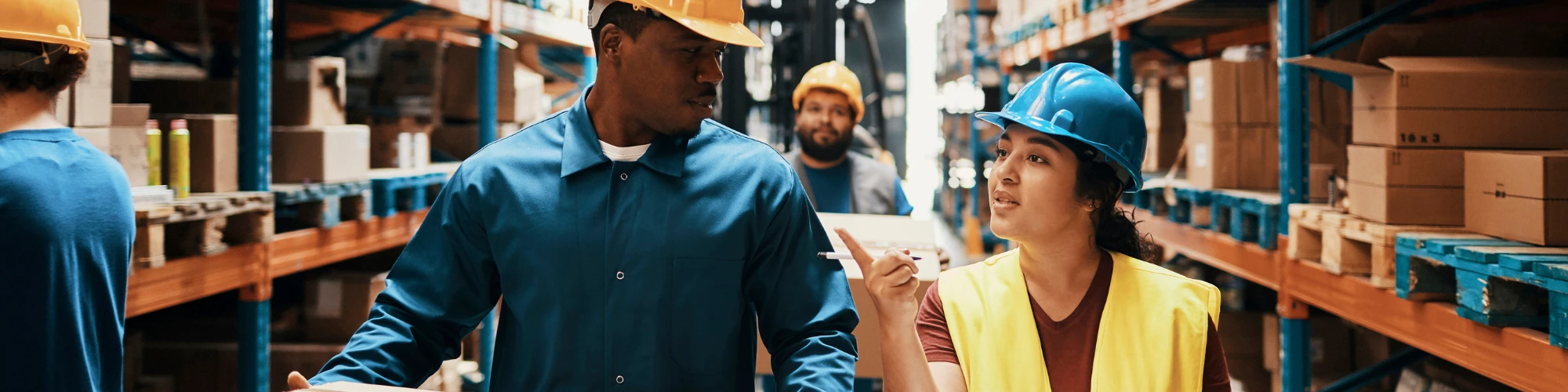Workers in warehouse