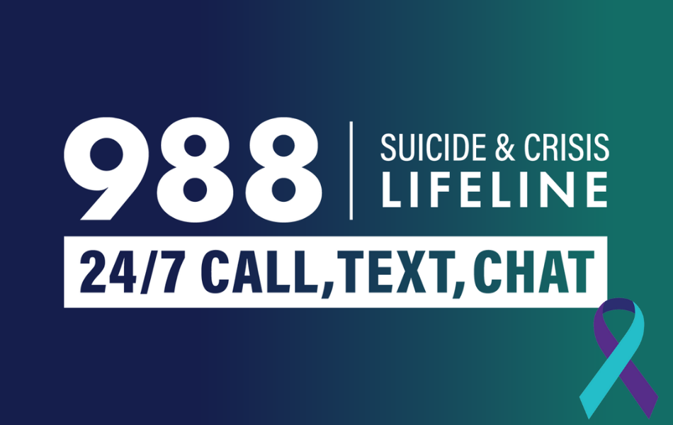 988 - Suicide & Crisis Lifeline - 24/7 Call, Text, Chat