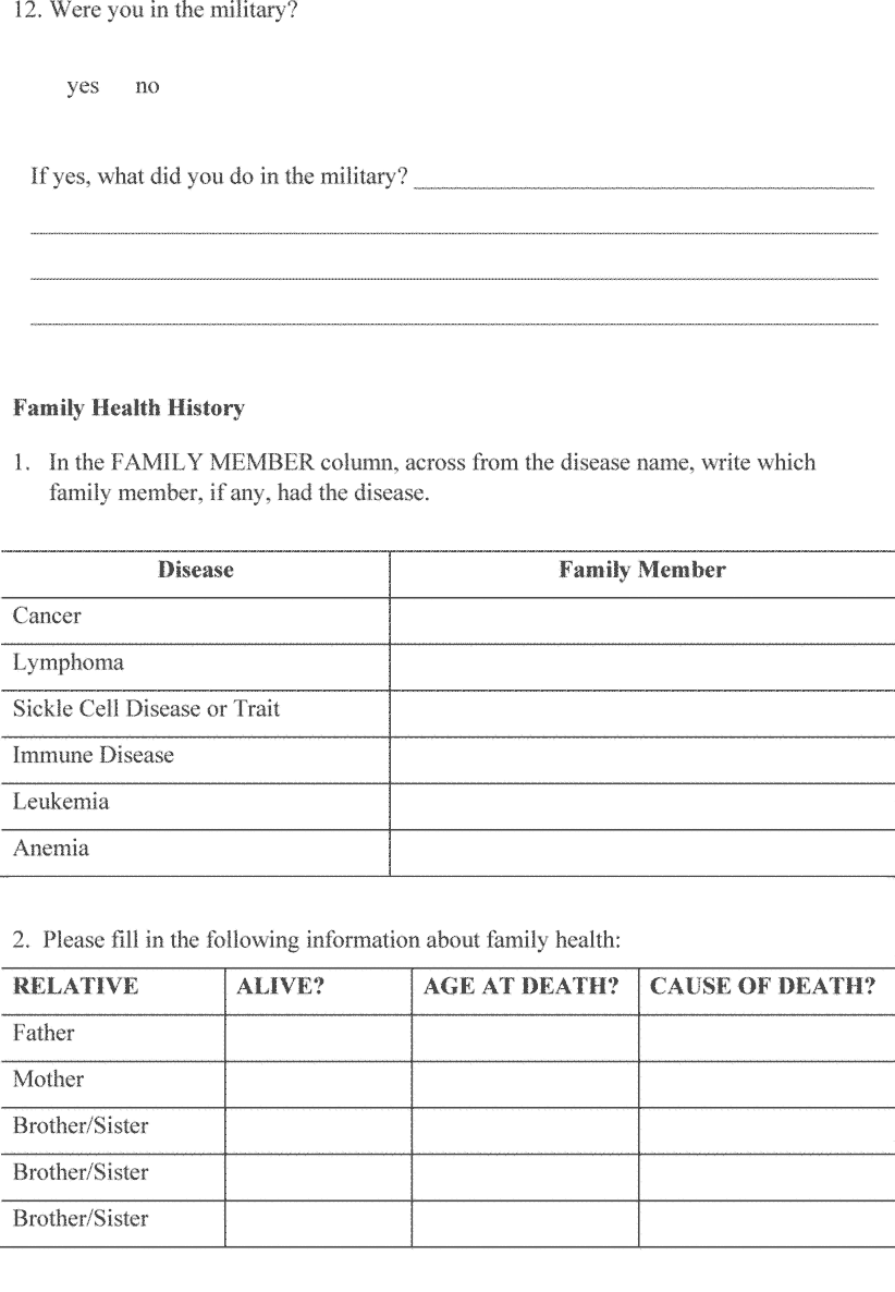 1,3-Butadiene (BD) Initial Health Questionnaire part 5
