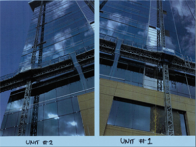 Figure 10 – Location of mast-climbers #1 and # 2 (east side)