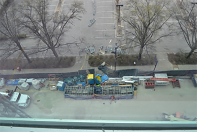 Figure 11 – Mast sections and platform on the ground after collapse