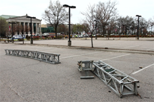 Figure 13 – Mast sections from floors 6 to 9 after collapse