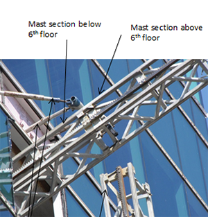 Figure 17 – Mast sections at 6th floor rotated