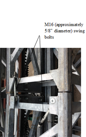 Figure 2 – Mast sections bolted with swing bolts