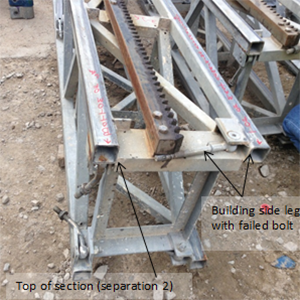 Figure 22 – Top of section that remained up straight
