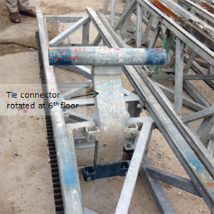 Figure 23 – Mast section that was hanging at 6th floor