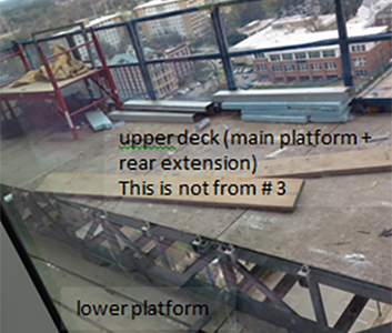Figure 26 – Mast scaffold nearby showing the extended upper deck and lower deck
