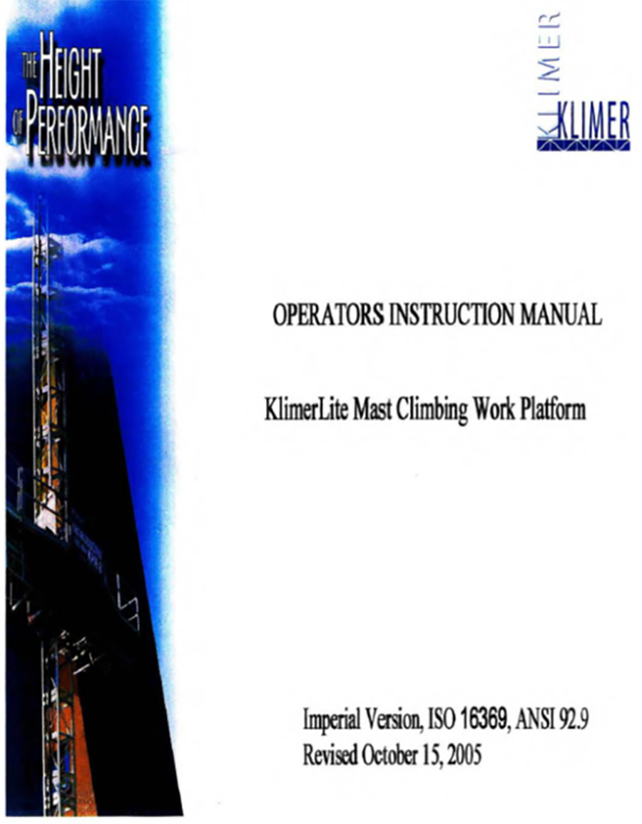 Figure 38 – Operators instruction manual
