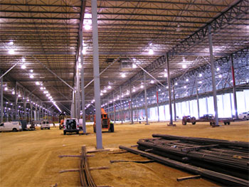 Inside of the facility of the Lowe's Regional Distribution Center Construction project