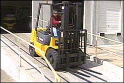 Figure 7. Traveling down ramp without load.