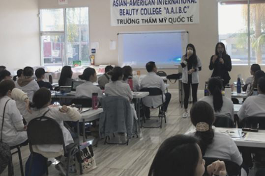 Asian-American International Beauty College classroom