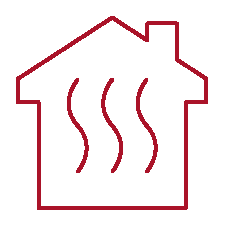 A house with heat lines