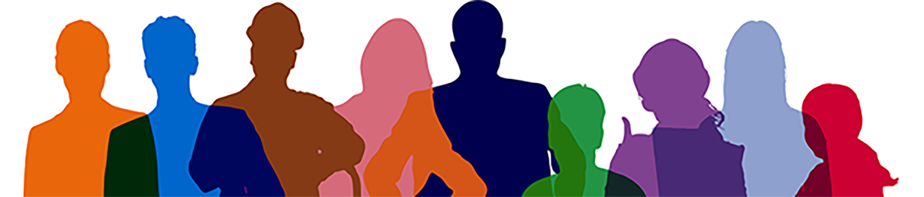 Rainbow worker silhouettes