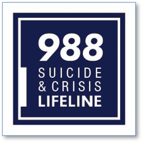 Box with text that reads 988 Suicide & Crisis Lifeline