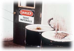 Containers of toxic material