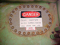 Figure 9: A space containing insufficient oxygen to enter safely is properly labeled