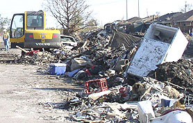 Photo courtesy of OSHA. This picture shows actual disaster site work conditions and may not illustrate proper safety and health procedures.