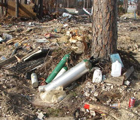 Photo courtesy of the National Institute of Health Science. This picture shows actual disaster site work conditions and may not illustrate proper safety and health procedures.
