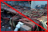 Figure 20: Improper practice - Hoses and welding leads present tripping hazard