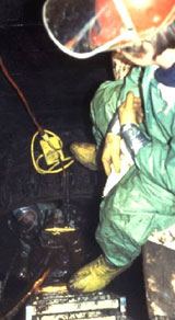 Figure 7: Workers with chemical protective suits