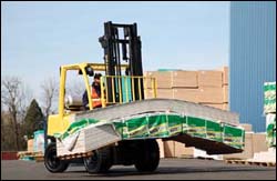 Figure 9. Use special care when carrying a wide load. Turn slowly to prevent the load from shifting.