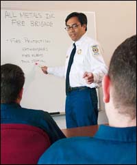 Figure 4. Fire response training by fire department personnel.
