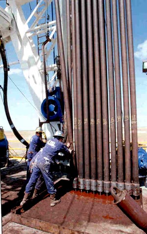 A and store a drilling