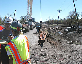 Photo courtesy of OSHA.  This picture shows actual disaster site work conditions and may not illustrate proper safety and health procedures.