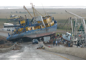 Photo courtesy of OSHA. This picture shows actual disaster site work conditions and may not illustrate proper safety and health procedures.