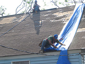 Photo courtesy of the U.S. Army Corp of Engineers. This picture shows actual disaster site work conditions and may not illustrate proper safety and health procedures.