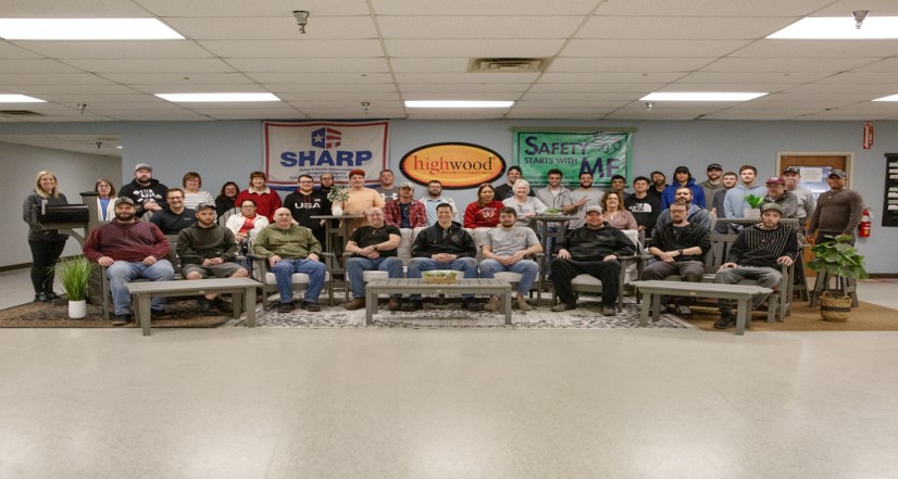Highwood Employees pictured with SHARP flag
