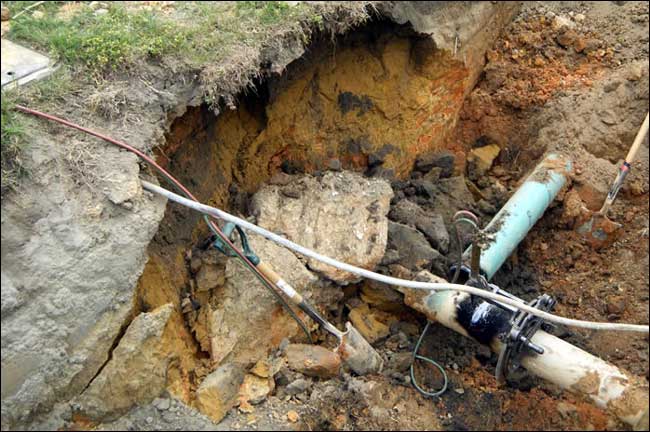 The trench collapse from a different angle.