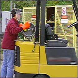Figure 3. Operator changing LPG container.