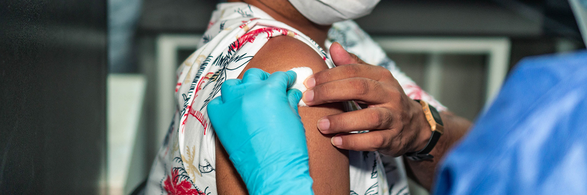 Man receiving vaccination